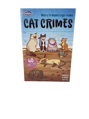 ThinkFun Cat Crimes Who  To Blame Logic Game 100% Complete