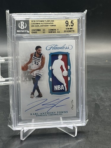 2018-19 Panini Flawless Karl Anthony Towns LOGOMAN Auto Patch 1/1