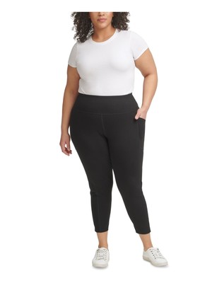 

Черные женские узкие леггинсы со средней посадкой CALVIN KLEIN PERFORMANCE Plus, Черный, PF1X6442