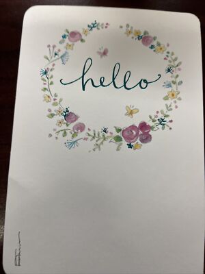 American greetings beautiful hello Blanc card retail value $3.69