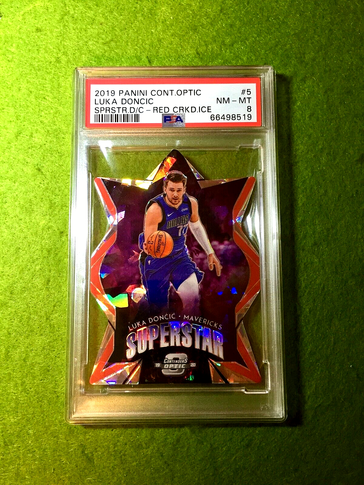 Luka Doncic CRACKED ICE PRIZM RED PSA 8 CARD 2019 Contenders