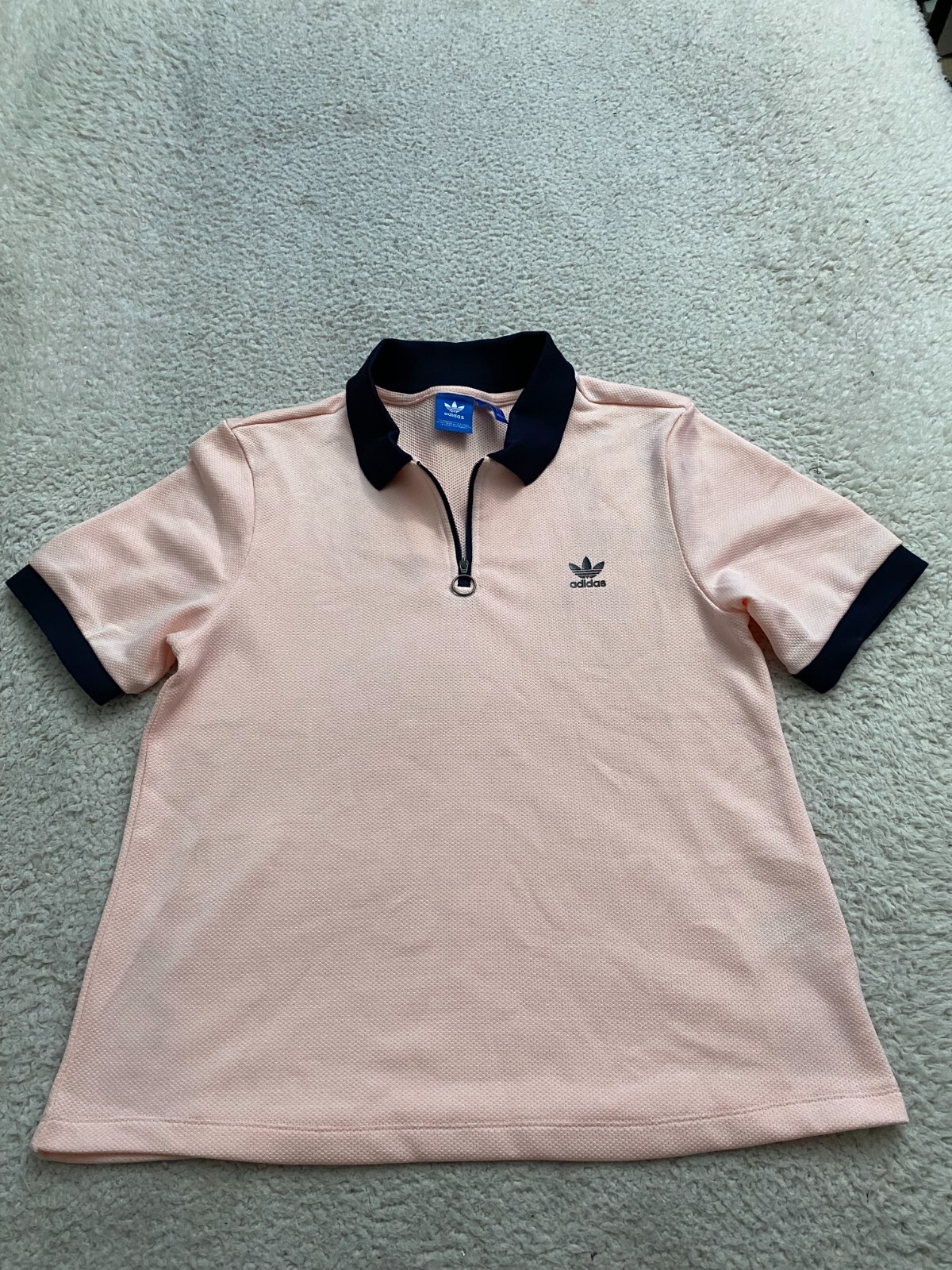 adidas Women Short Sleeve 1/4 Zip Blouse Pink Size L | eBay