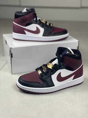 jordan 1 mid wine gold pendant