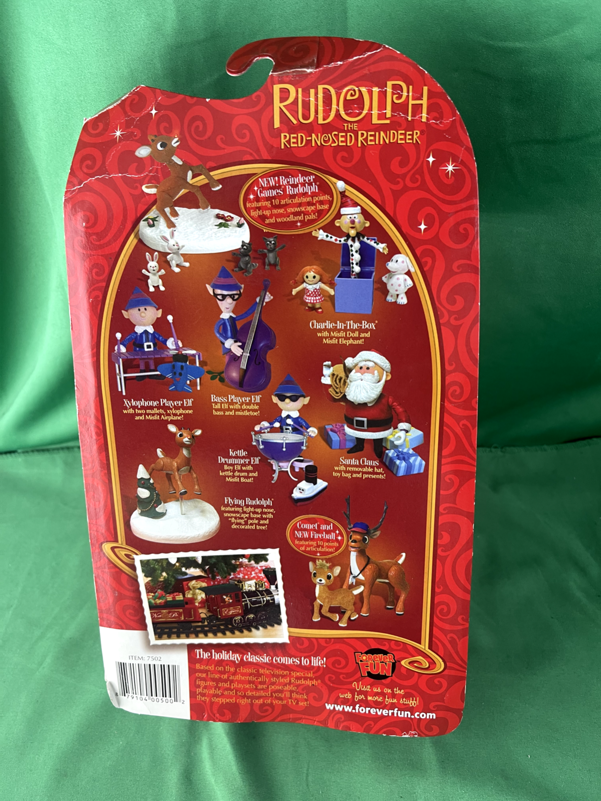 CHARLIE-IN-THE-BOX RUDOLPH THE RED NOSED REINDEER FIGURE ROUND 2 FOREVER FUN