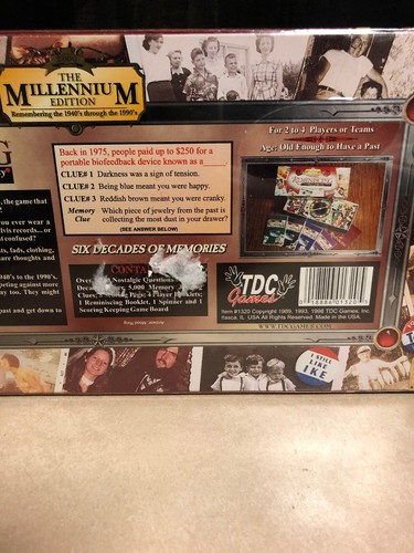 Reminiscing - The Game for People Over Thirty - board game