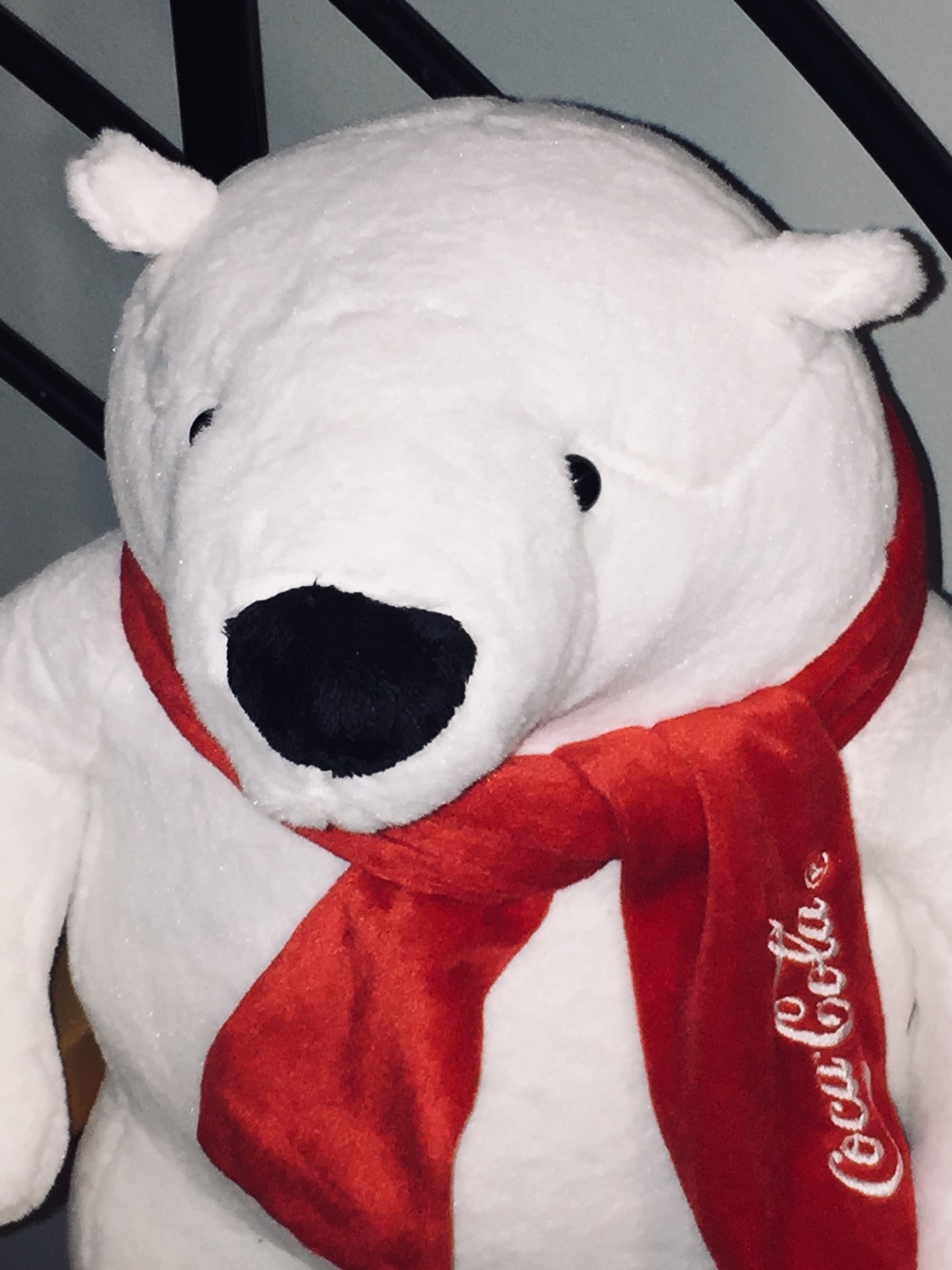 My Valentine Coca Cola Plush Stuffed Standing Bear W/ Red Scarf 21