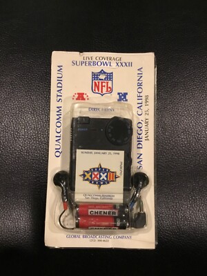  Super Bowl XXXII Live Audio Coverage radio w/headphones and batteries NEW! 