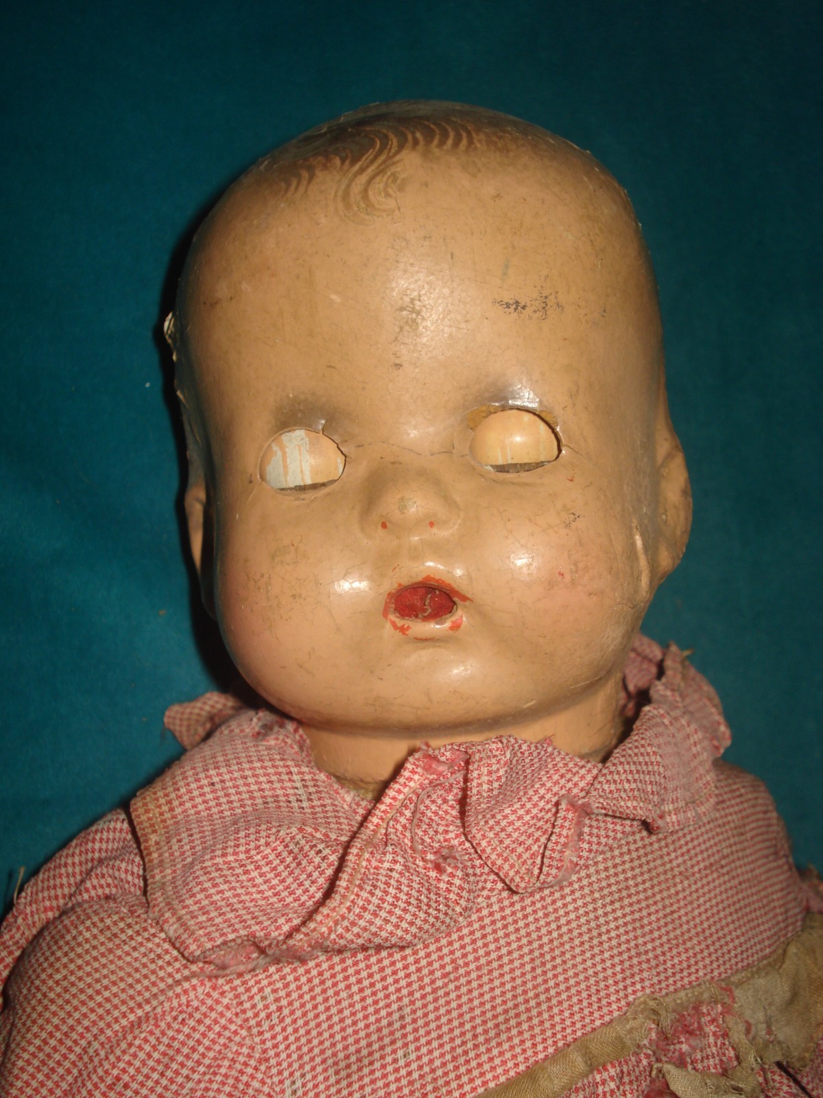 Vintage Antique Horsman Composition 16” Baby Doll/Cloth Body/ SLEEPY BLUE EYES??
