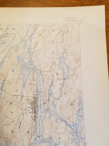 1920 topography map state of Maine 20x16.5 BATH sheet. U.S. Geological Survey