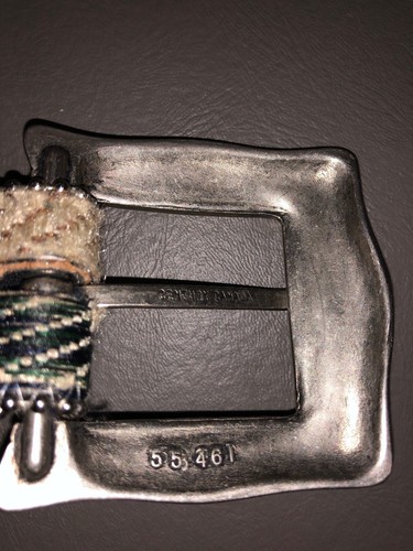 Century Canada Silver Etched Belt with Buckle Made in Canada