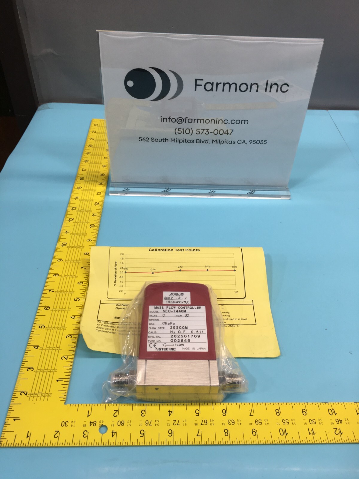 HORIBA STEC SEC-7440M Mass Flow Controller, CH2F2, 20 SCCM, 810-19682R, 128296