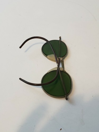 Vintage Eye Glasses Green Glass Round Men's 50s/60's Works