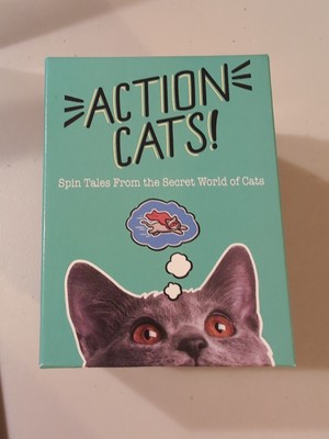Action Cats! Spin Tales from the Secret World of Cats Card Game Party Game USED