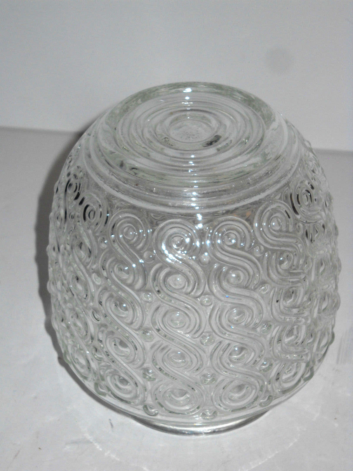 Vintage Clear Glass Globe with Swirl Pattern textur Light Shade