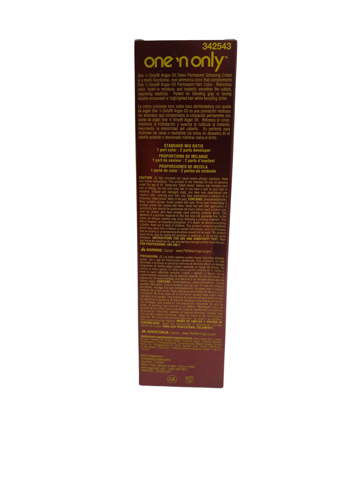 One 'n Only ARGAN OIL 3N Demi-Permanent Hair Color Glossing Cream