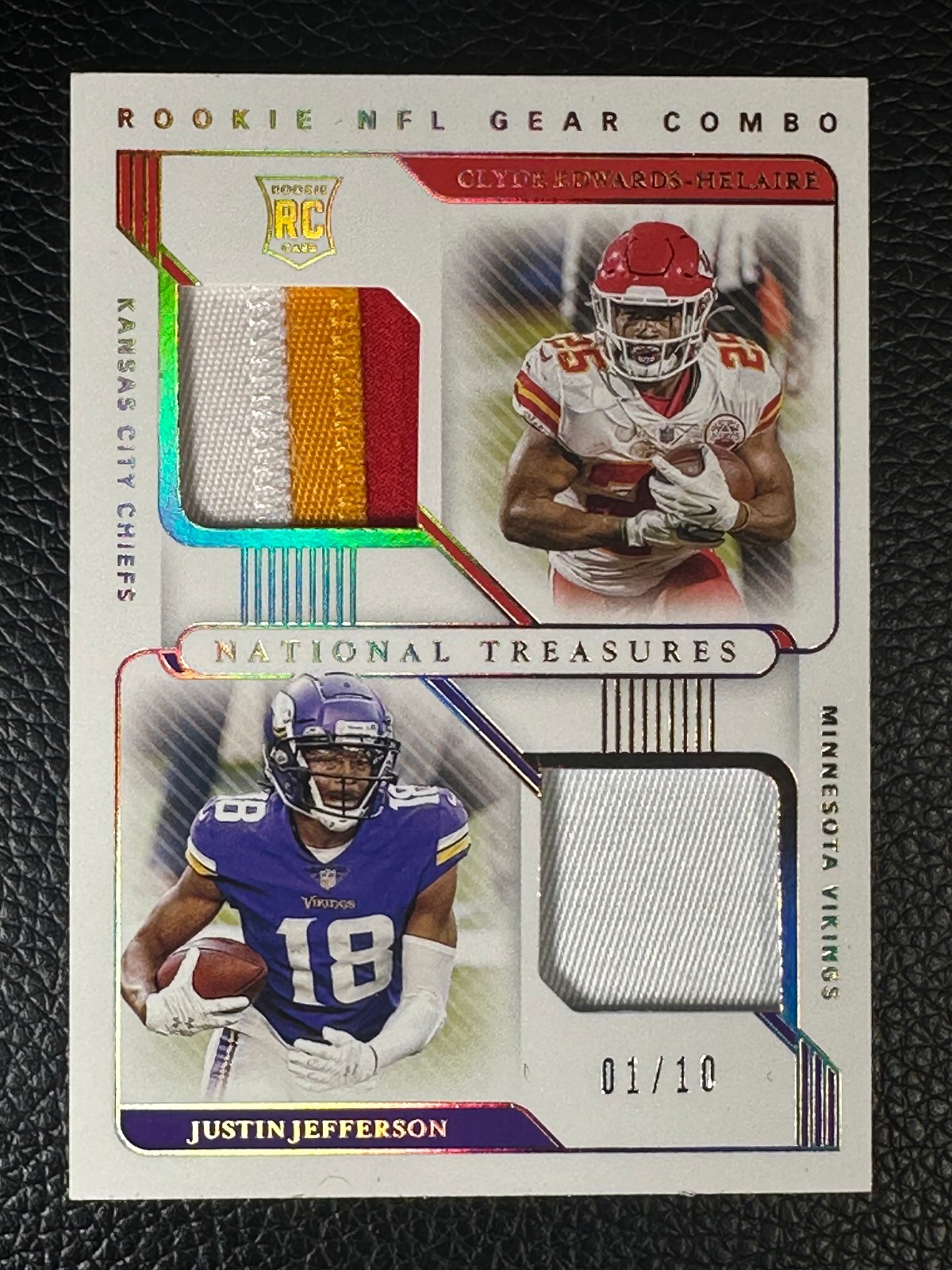 2020 National Treasures Clyde Edwards-Helaire Justin Jefferson 1/10 Patch RC