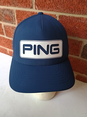 Ping Tour Vented DELTA Blue / White Adjustable Snapback Hat Cap NWOT