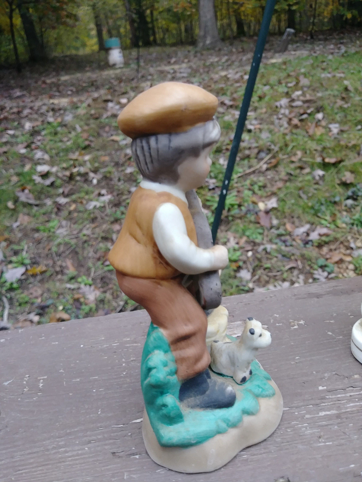 Porcelain Young Boy Figurine - With Guitar & Pup - Beautiful Condition!