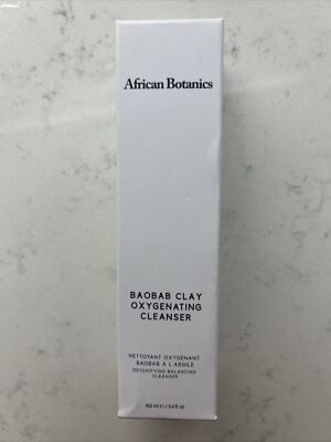 African Botanics Baobab Clay Oxygenating Cleanser 100ml 3.4oz New In box