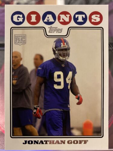 2008 Topps Football Jonathan Goff #416 New York Giants Rookie Card. rookie card picture