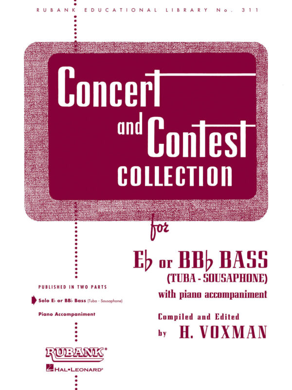 Concert & Contest Collection for Eb or Bb Bass Tuba Solo Part Music Rubank Book