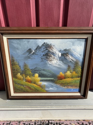 油彩画「Осеннее раздумье」 1946年 Kazonn O.A. Original Mid Century California Landscape Oil Painting