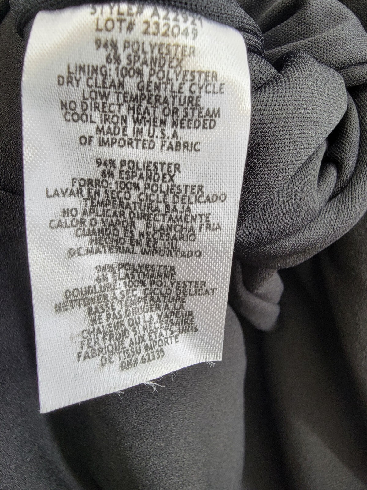 Betsy & Adam Sleeveless Ruffle-Detail Gown Women's 4 Black Round Neck Back Zip - Picture 13 of 15