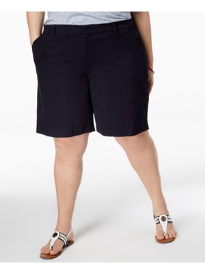 

TOMMY HILFIGER Женские темно-синие эластичные шорты-бермуды на молнии со средней посадкой, плюс 22 Вт, Navy, W7RV0236