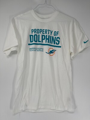 MIAMI DOLPHINS ENGINEERED TO EXACT...ETC. WHITE NIKE TEE   *BRAND NEW*