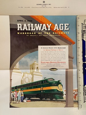 NOS Railway Age Cover Proof EMD Electro Motive Locomotives National Mexico 1956