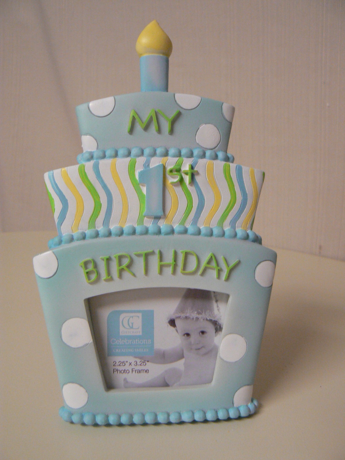Giftcraft BLUE MY FIRST BIRTHDAY PHOTO FRAME 2.25
