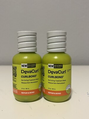 2x DevaCurl NEW Curl Bond Re-Coiling Treatment Mask Travel Sz- 3.0 oz