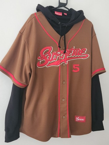 トップス Supreme suede baseball jersey SS22 Supreme Baseball Jersey hooded sweatshirt hoodie Size