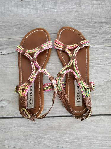 Steve Madden Multicolor & Gold Metallic Braided Woven Strap