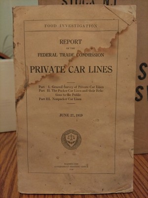 Vintage 1919 Report On Private Car Lines