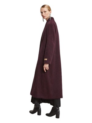 Pre-owned Ottod'ame Woman Cappotto Over Bordeaux 18788 In Red