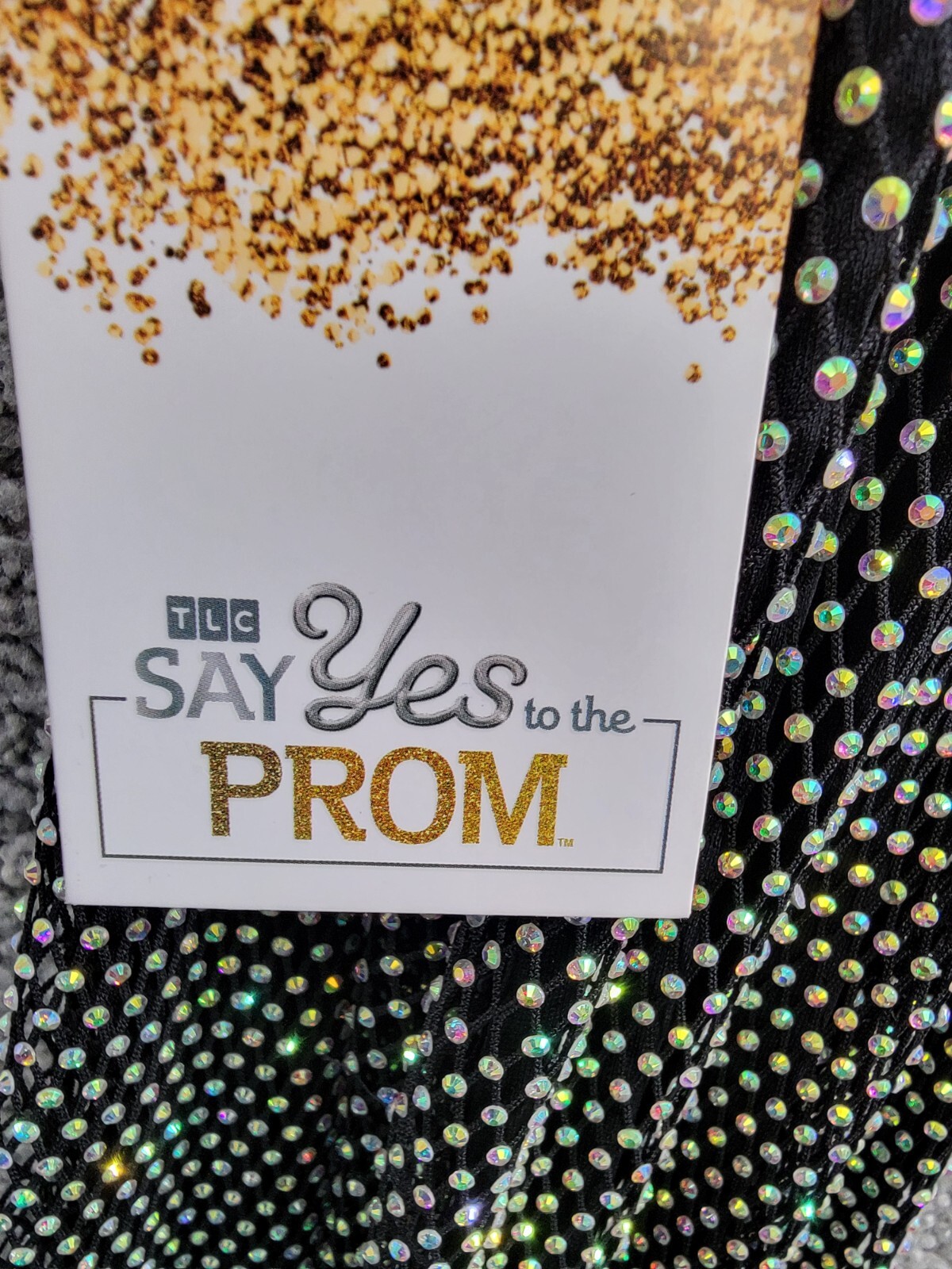 Say Yes to the Prom Embellished Sleeveless Strappy Gown Juniors' 1 Black Slit - Picture 14 of 15