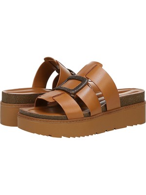 

FRANCO SARTO Женские коричневые кожаные шлепанцы на танкетке Patricia Toe без шнуровки 5,5 м, Коричневый, I0571L1