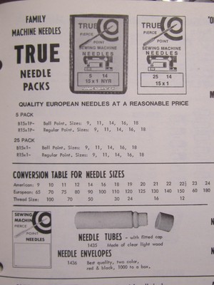 15x1 Singer Sewing Machine Needles Redeye, 221 Featherweight, Sz 9 & 11, Qty 20