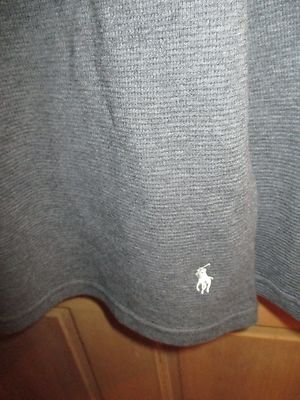 NEW POLO RALPH LAUREN Waffle Pajama Top Sleep Hoodie Shirt MENS M Dark Grey