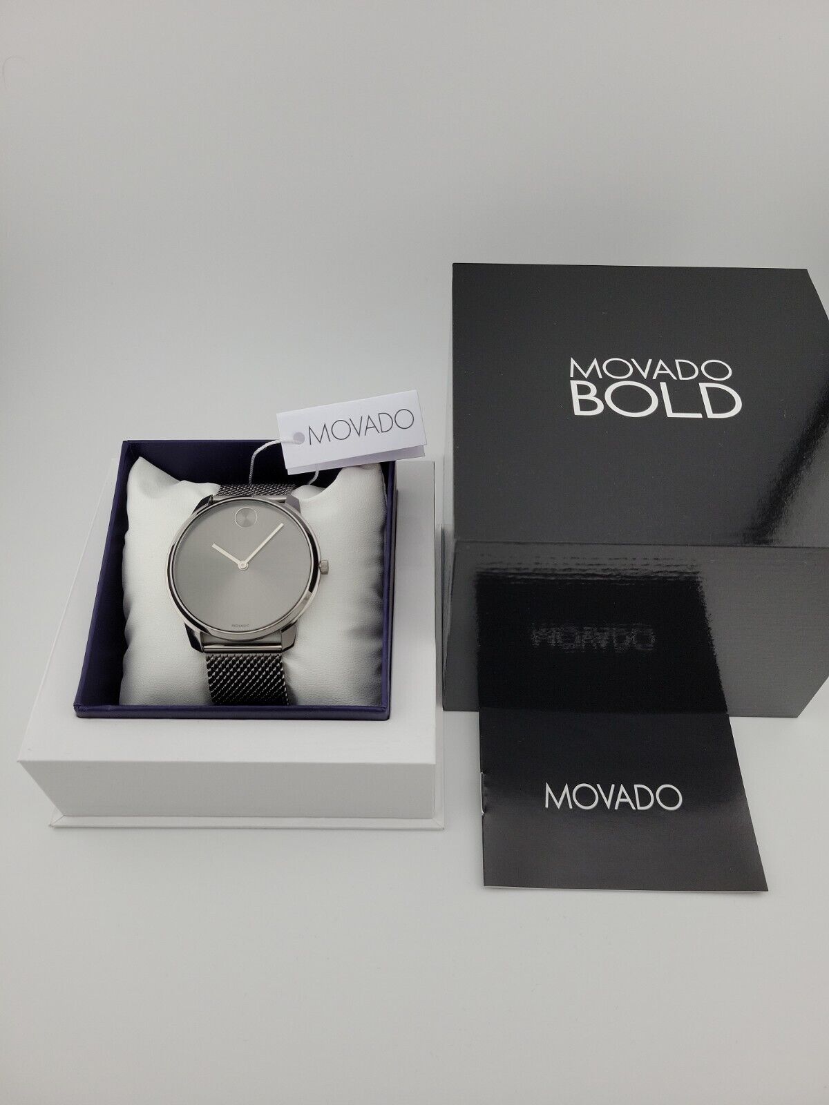 Pre-owned Movado $695 Msrp |  Bold Men's Gray Dial Stainless Steel Swiss Watch - 3600599