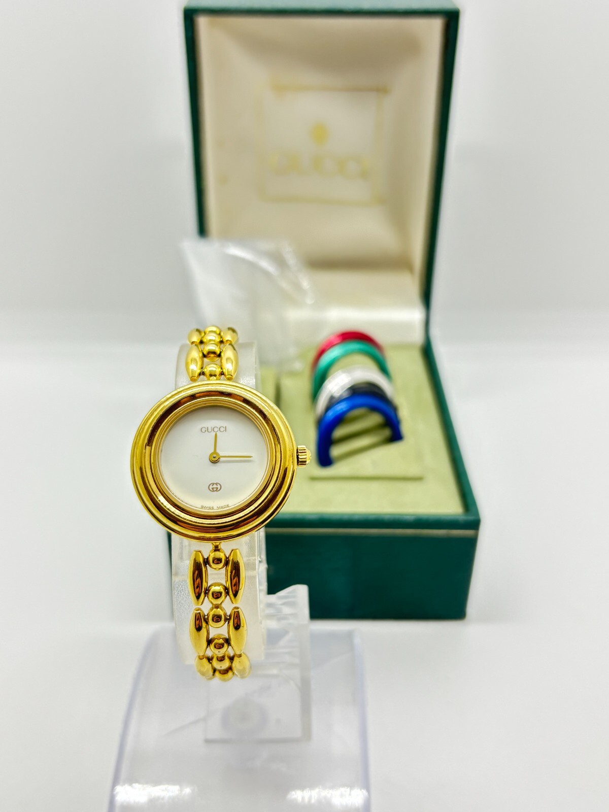Gucci Bezel 腕時計　16-16.5cm GUCCI Change Bezel Watch Quartz 6 Colors Gold Vintage Ladies