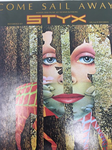 Styx Come Sail Away Sheet Music 1977 Vintage