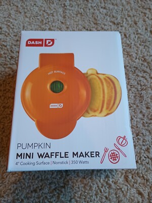 Dash Pumpkin Mini Waffle Maker NIB