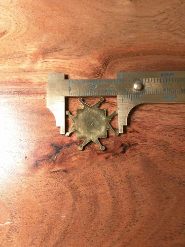 1pc Vintage gold plated shield brass stamping thick   Maltese cross star 27mm