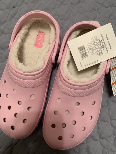 NWT CROCS Mammoth Unisex Adult Fur Lined Clog Ballerina PINK Sz Men 7/Women 9