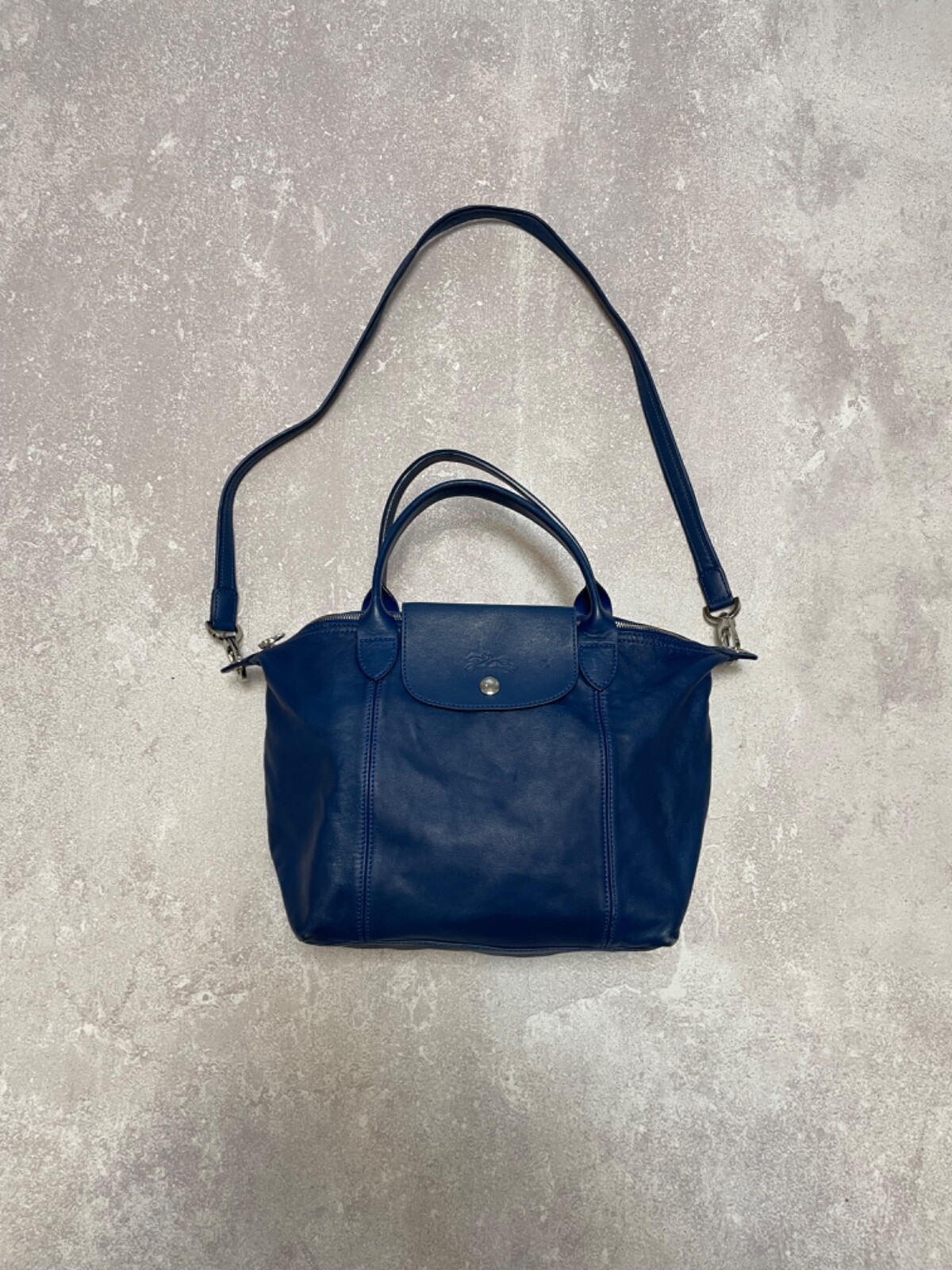 Longchamp Le Pliage Modele Depose Blue Tote Hand Bag | eBay