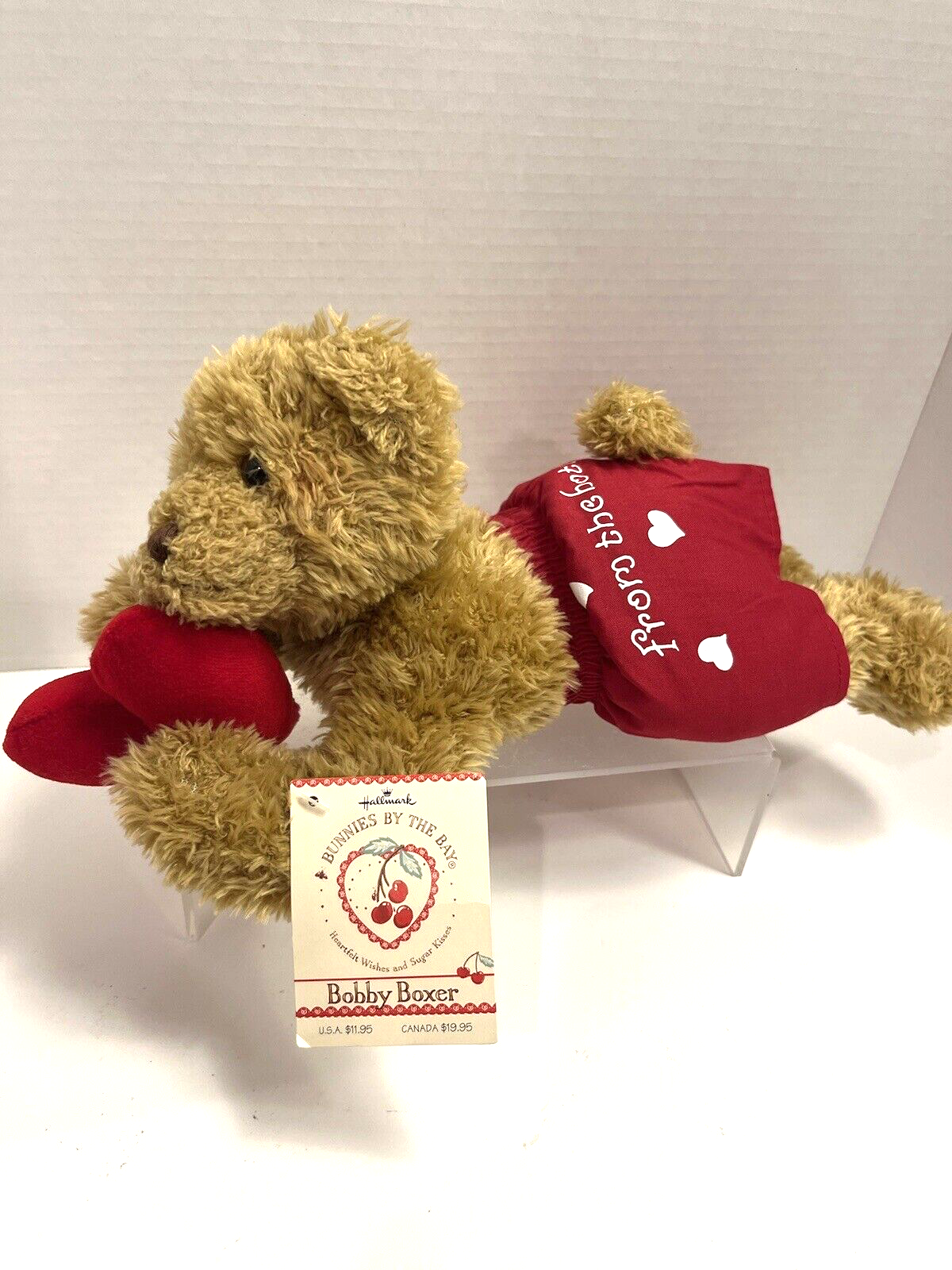 Hallmark Vintage 2002 Plush Teddy Bear BOXER BOBBY “From The Bottom Of My Heart”