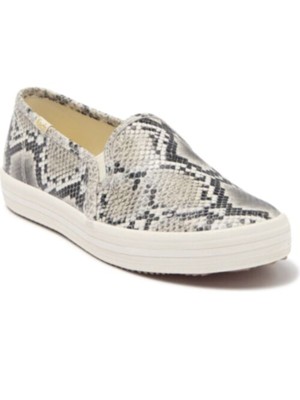 

KEDS Женские бежевые двухъярусные кроссовки со змеиным рисунком без шнуровки с круглым носком на платформе 8,5 м, Бежевый, WH63939
