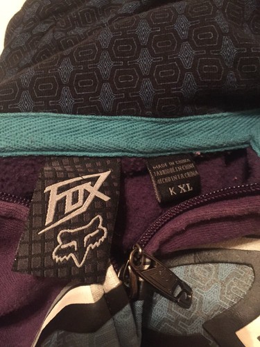 Fox Racing Girls Purple Zippered Jacket X Large